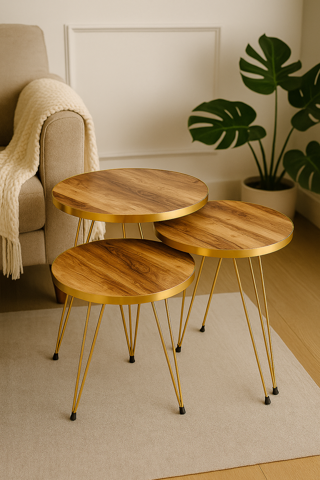 SET 3 CHAISES ROTIN DESIGN | Boho Minimaliste Naturel | Rattan Chairs PAPICHA H