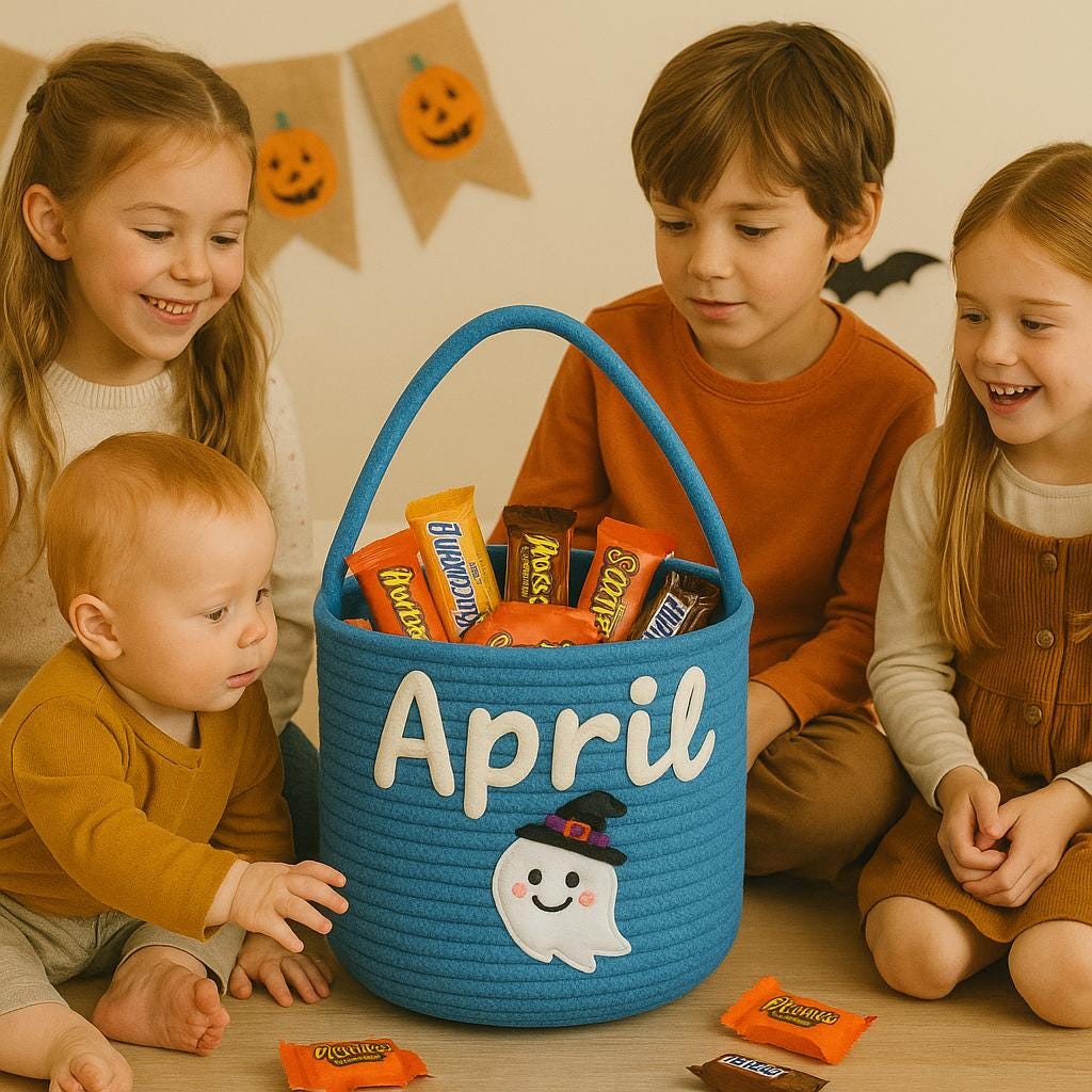 PANIER HALLOWEEN PERSONNALISÉ Prénom Brodé | PAPICHA H Spooky Basket