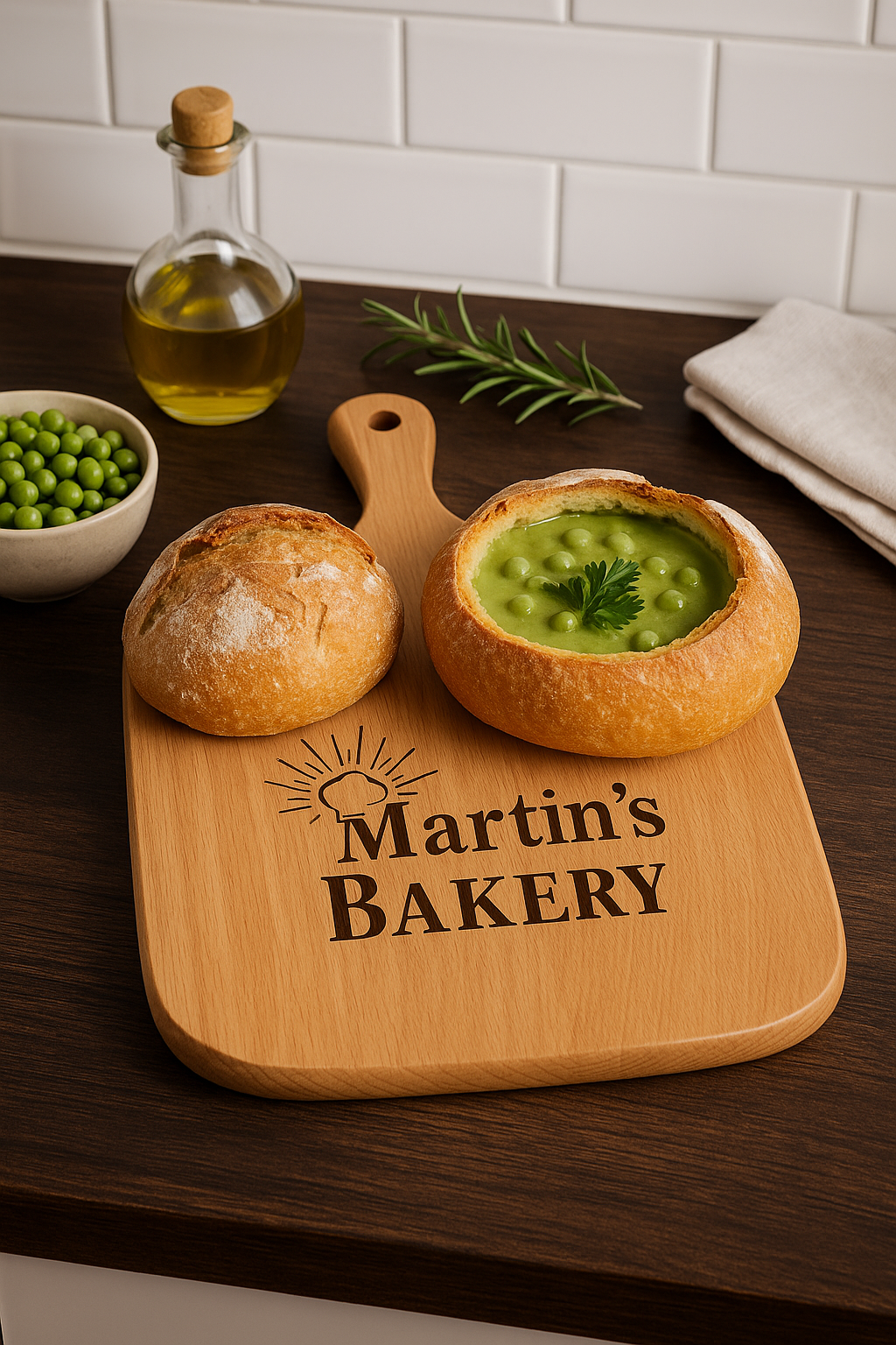 Planche à Découper Personnalisée en Bois de Hêtre – Gravure Nom ou Logo Offert | Cadeau Unique Cuisine & BBQ | Personalisable Chef / Restaurant / Maison-Personalized Beechwood Cutting Board – Free Engraving of Name or Logo | Unique Kitchen & BBQ Gift | Cu