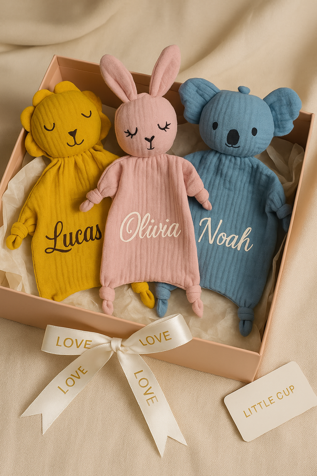 COUVERTURE BÉBÉ PERSONNALISÉE | Mousseline Animal | PAPICHA H Custom Baby