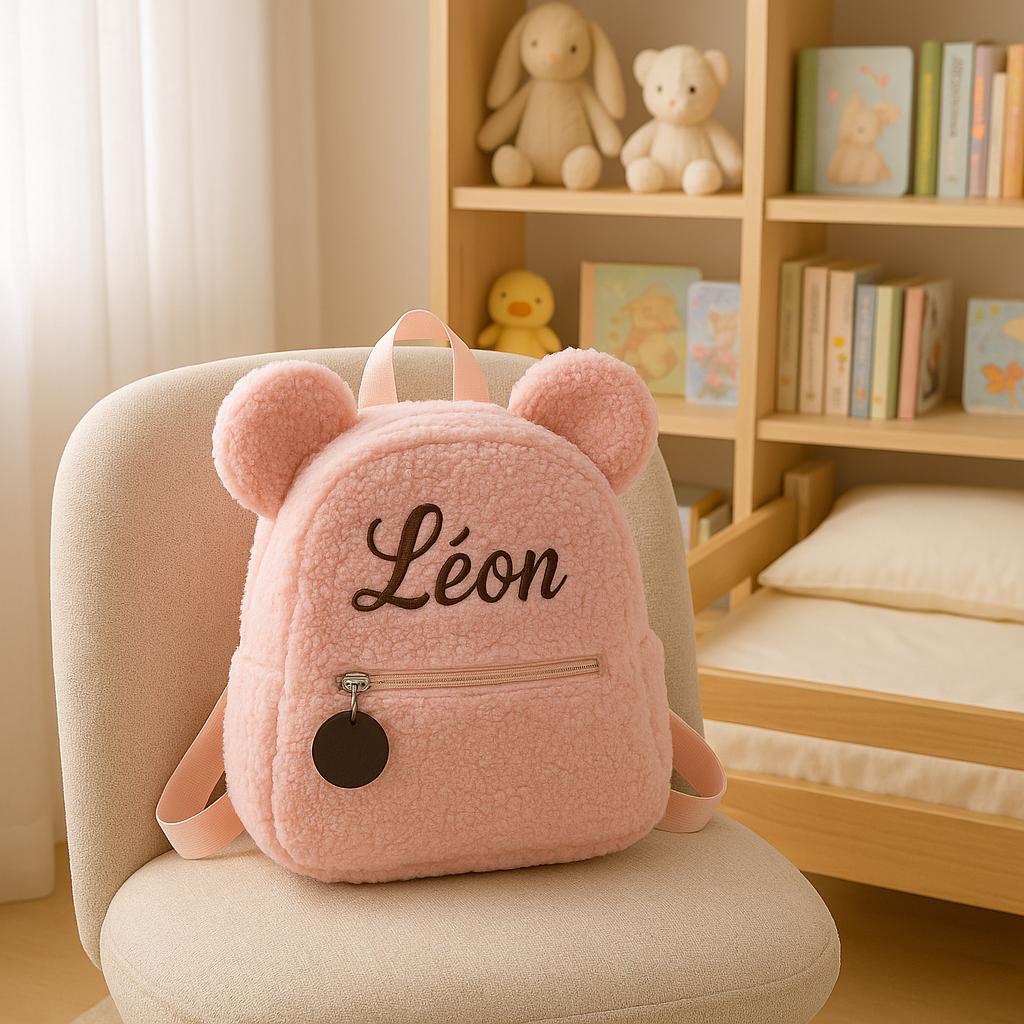 Personalized Teddy Bear Backpack with Name – Soft Plush Kids Bag | Custom Preschool Gift for Baby, Toddler, Daycare, Nursery