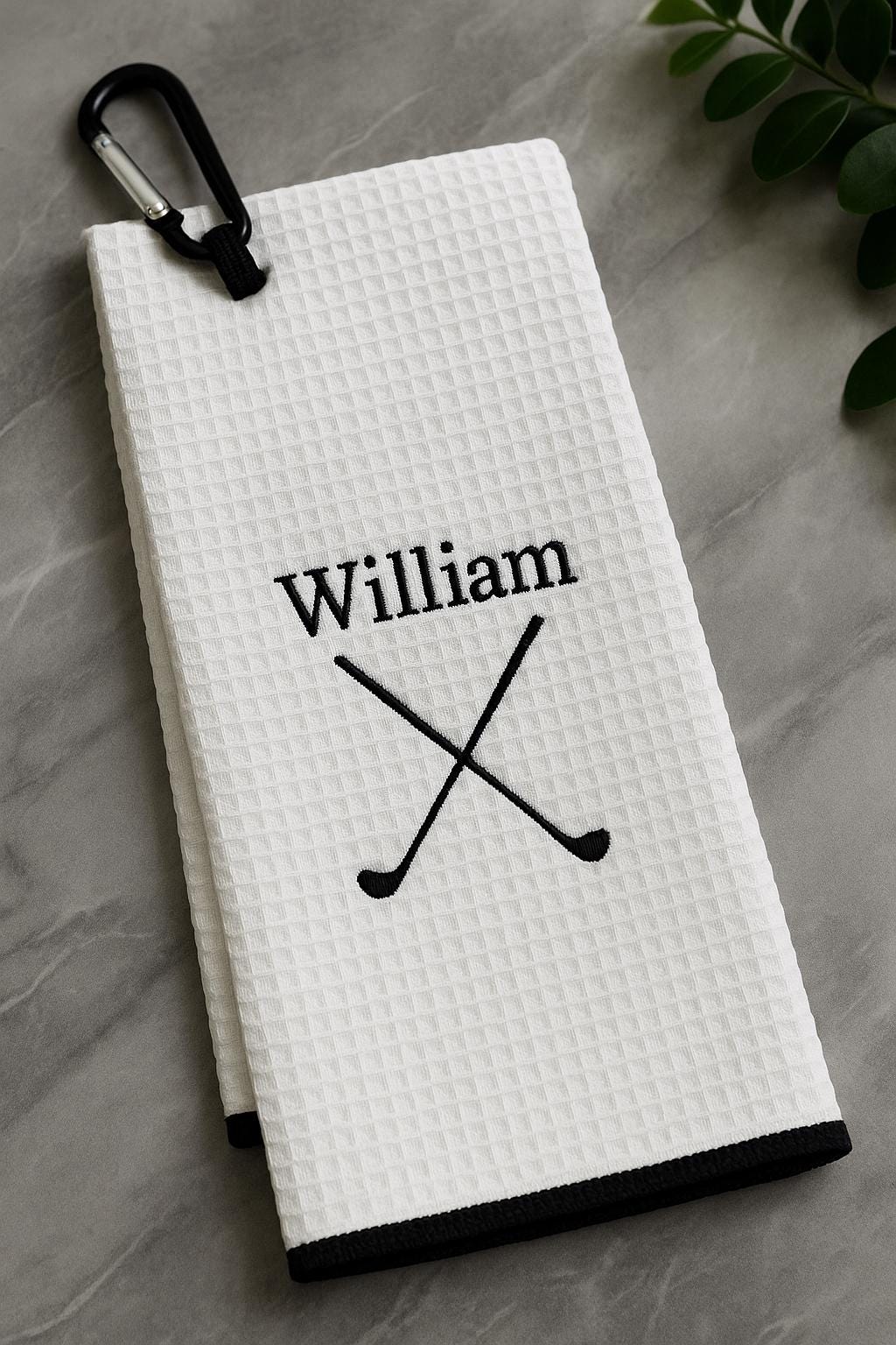 Personalized Golf Towel with Name – Embroidered Waffle Golf Towel Gift for Golfer, Coach or Groomsman