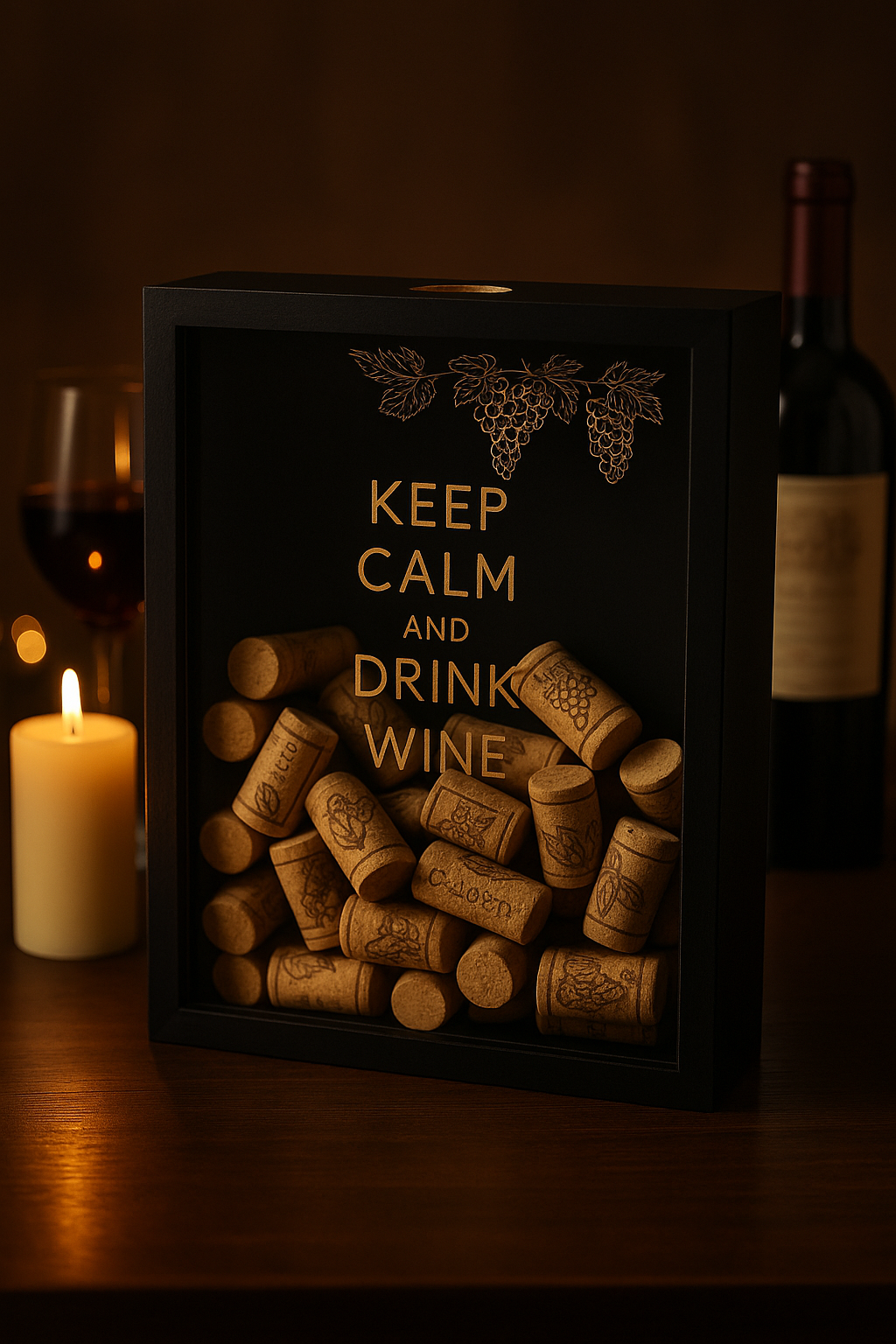 BOÎTE BOUCHONS VIN PERSONNALISÉE   | Gravure Noms Date | Wine Cork Box PAPICHA H