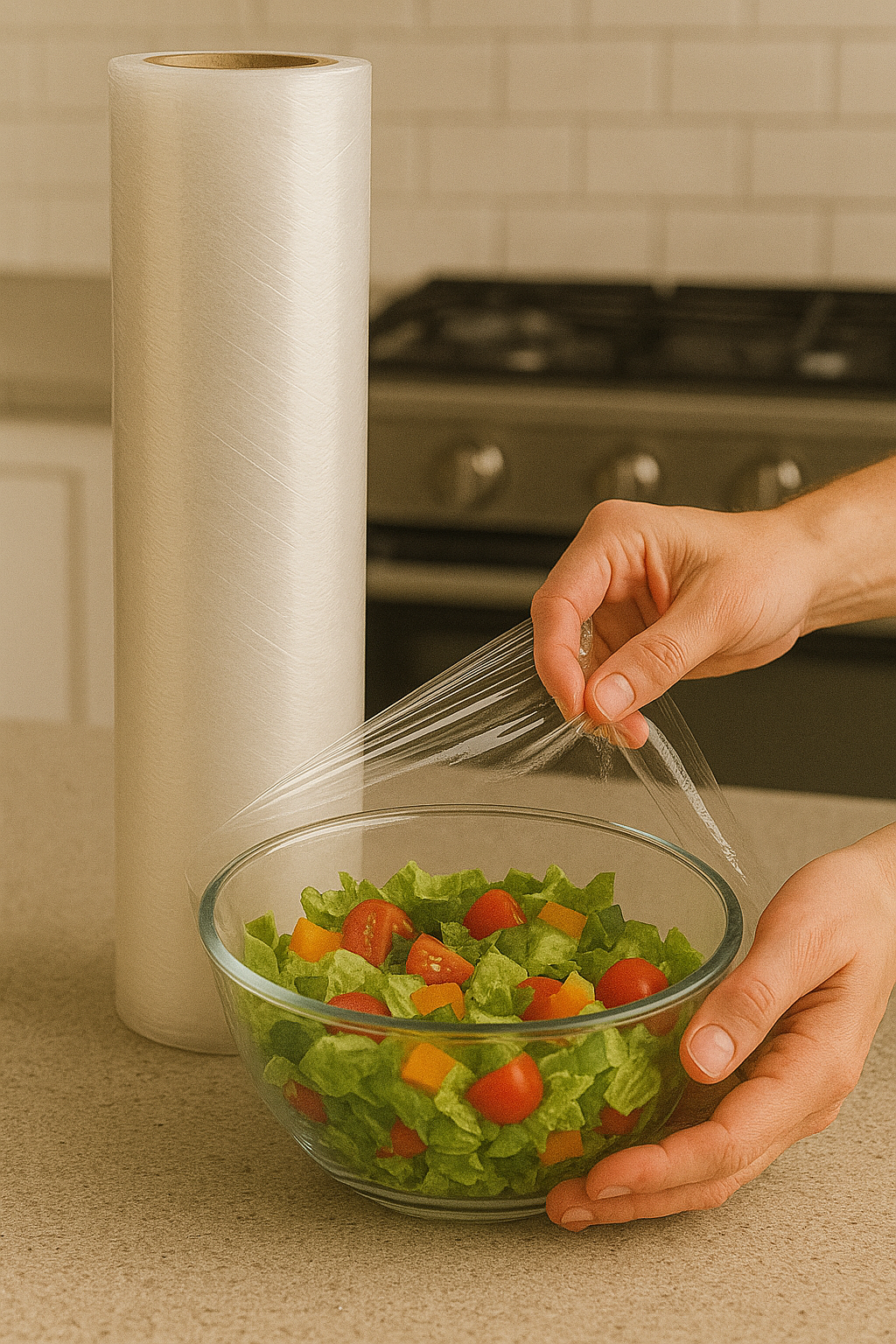 Professional Cling Film 300m - Ultra Fresh Food Preservation Wrap | Commercial Kitchen Plastic Film - Papicha H