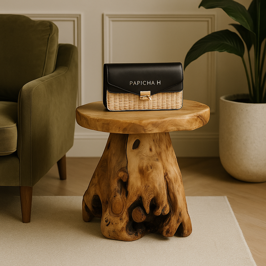 Wood Stool, Rustic Organic Side Table, Handmade Natural Solid Wood Support, Meditation Seat