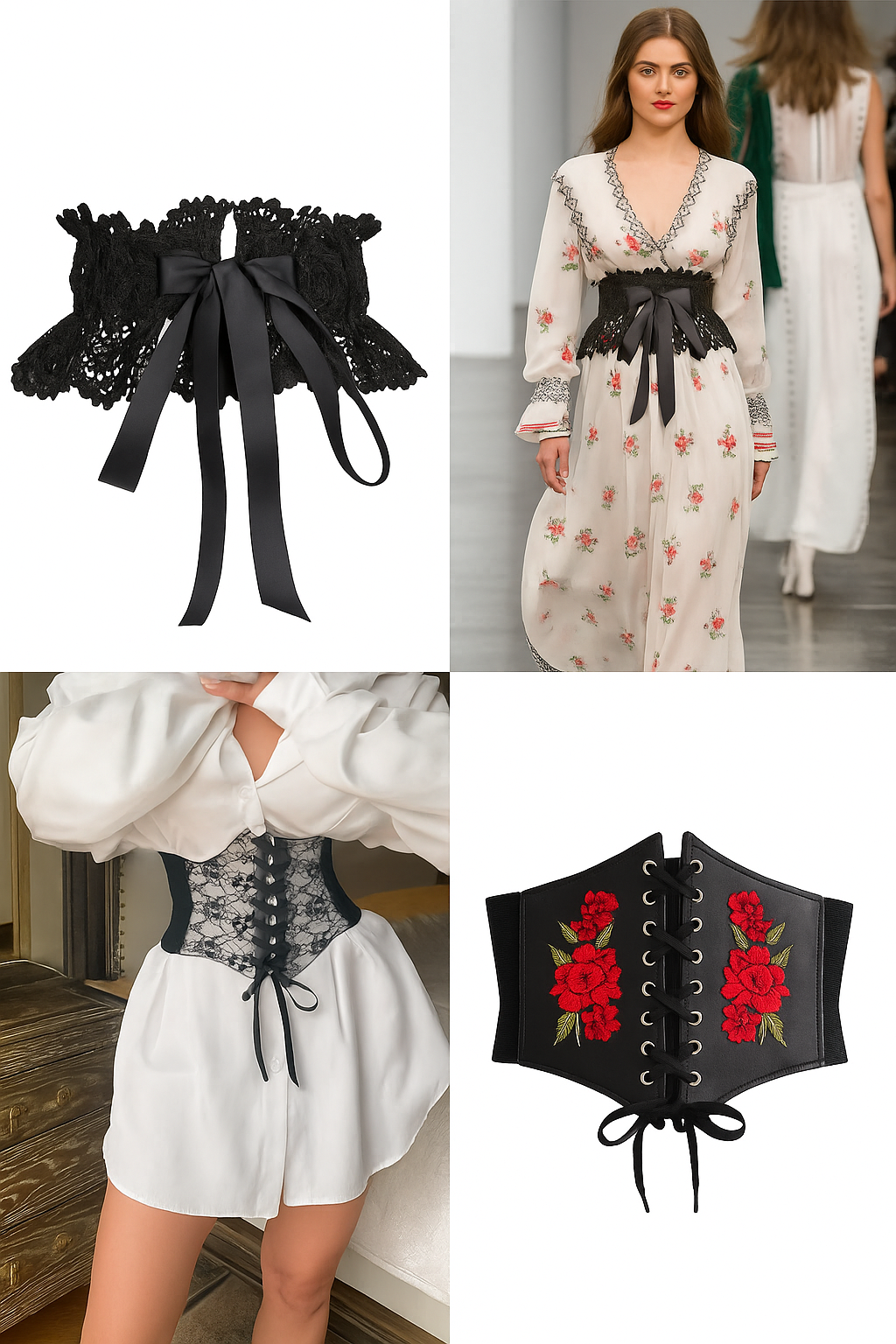 Double Buckle Corset Belt - Adjustable Faux Leather Waist Cincher | Wide Fashion Belt - Papicha H