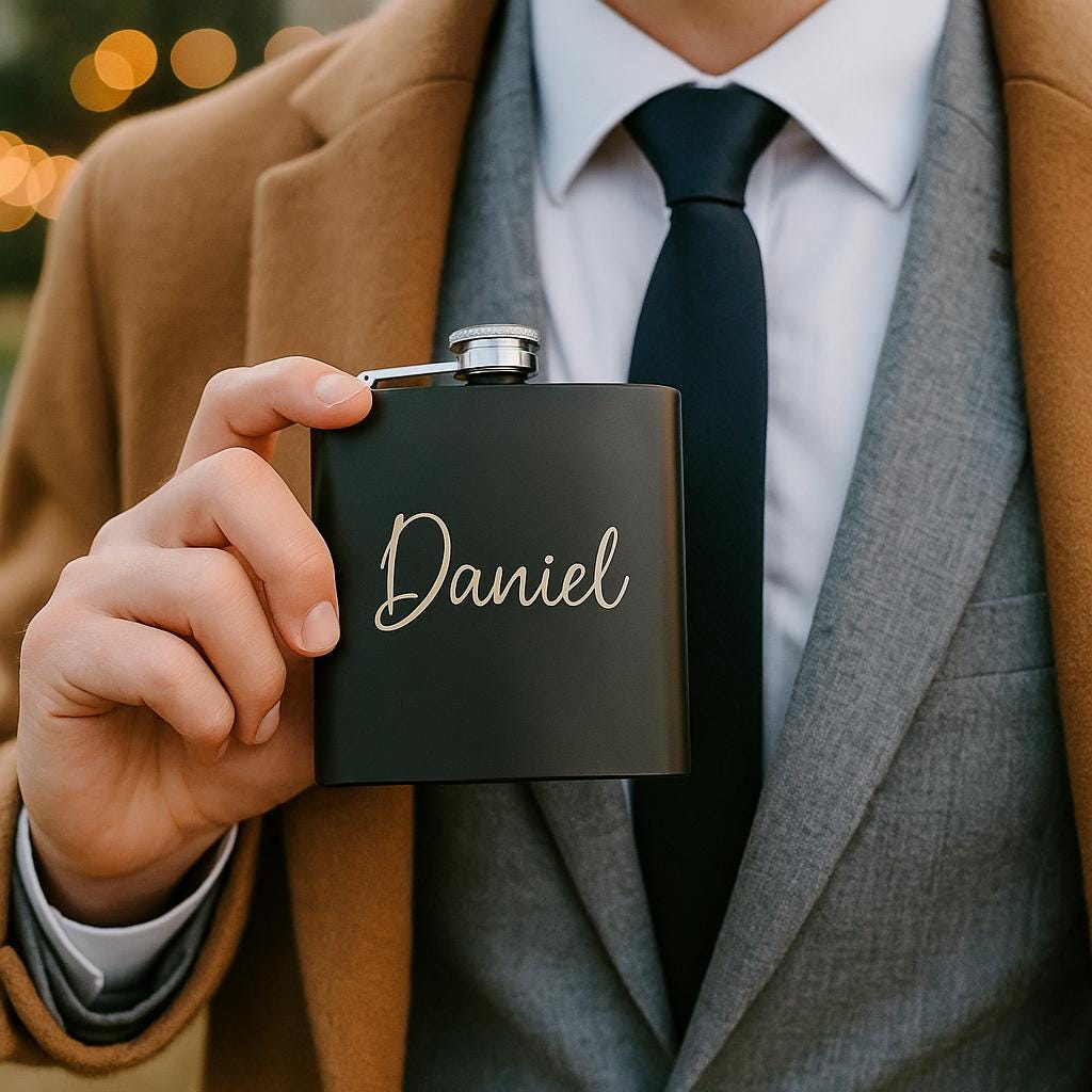 FLASQUE PERSONNALISÉE  | Gravure Acier Inox | PAPICHA H Hip Flask
