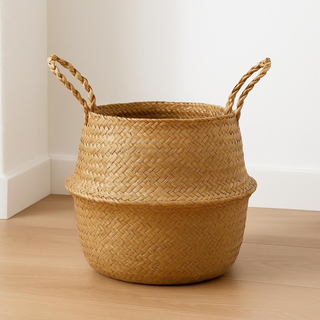 PANIER ROTIN BOHO | Support Plantes Suspendu | PAPICHA H Natural Basket