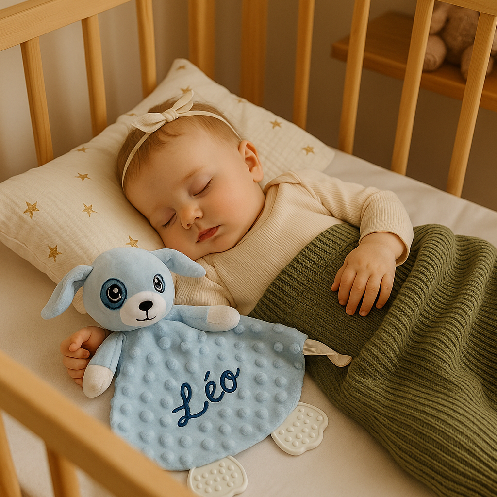 DOUDOU PERSONNALISÉ | Prénom Brodé Ultra Doux | Personalized Baby Comforter