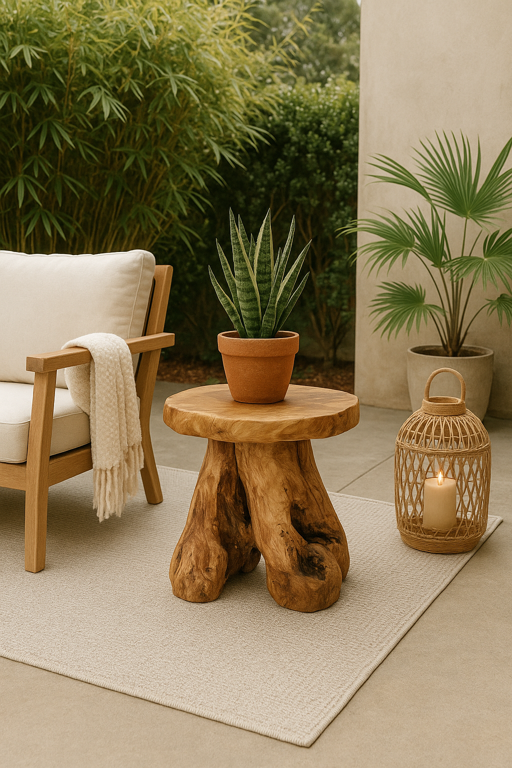 Wood Stool, Rustic Organic Side Table, Handmade Natural Solid Wood Support, Meditation Seat