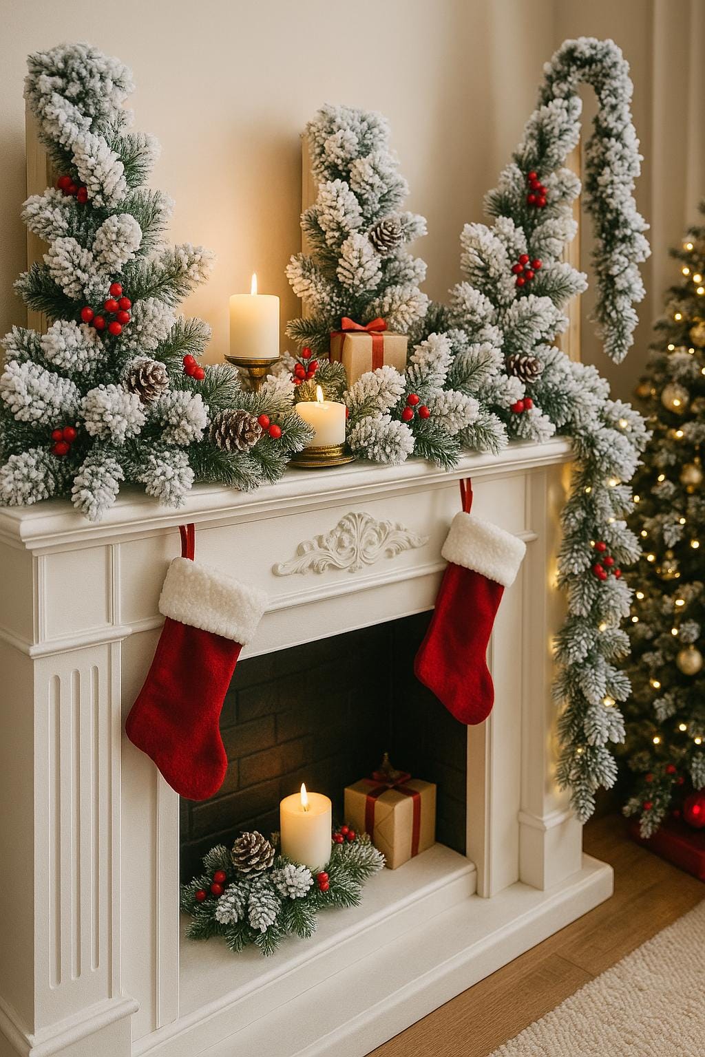 DÉCORATION NOËL MANTEAU | Guirlande Givrée Pommes Pin | PAPICHA H Christmas