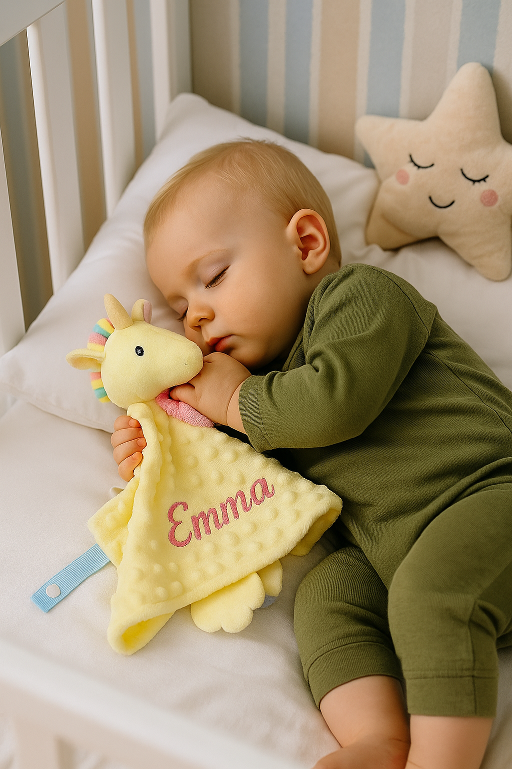 DOUDOU PERSONNALISÉ | Prénom Brodé Ultra Doux | Personalized Baby Comforter