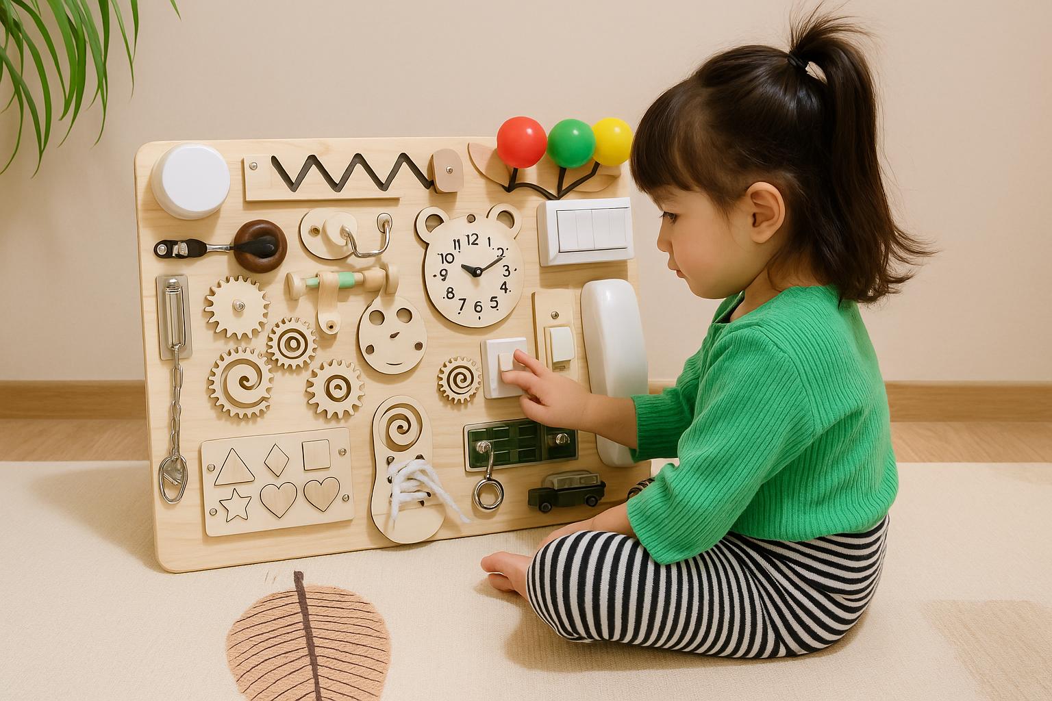 BUSY BOARD SENSORIEL/ Tableau Activités Bois | Activity Board PAPICHA H