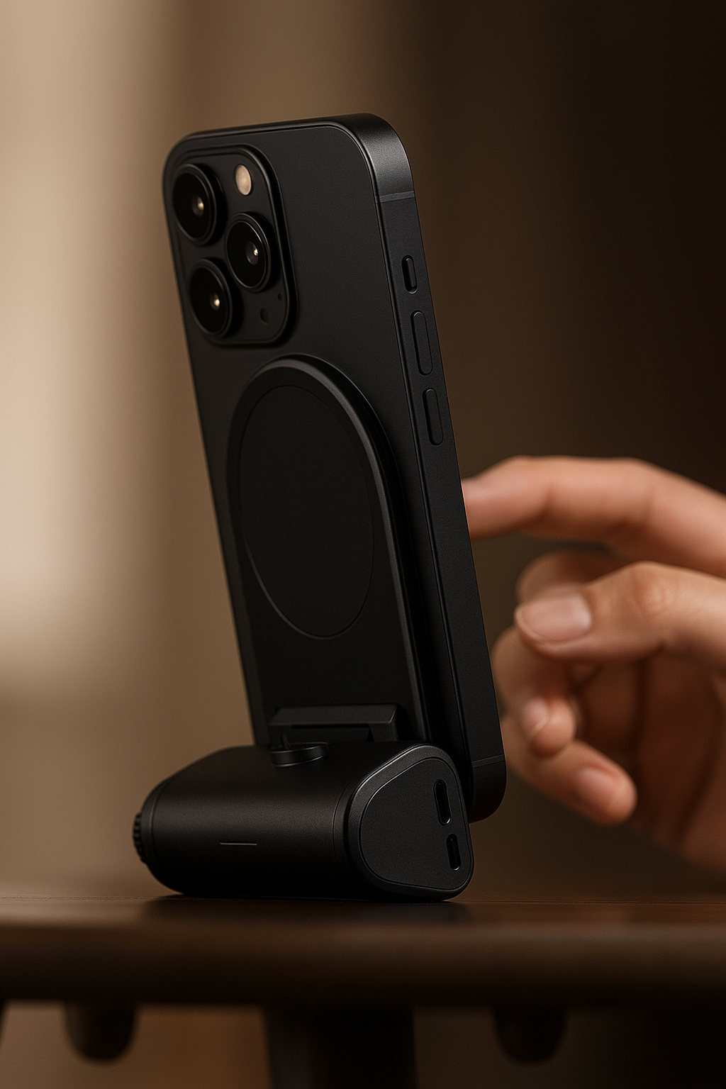 MagSafe Battery Grip 3-in-1 with Stand & Remote - Wireless Charging & Pro Stability - Papicha H