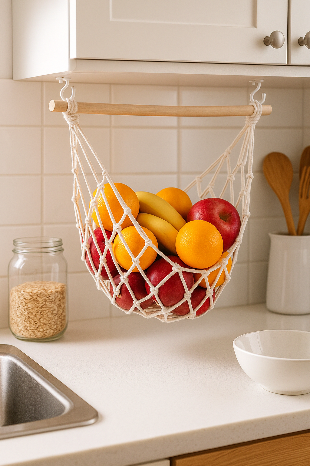 PANIER FRUITS SUSPENDU  | Macramé Cuisine Boho | Fruit Basket PAPICHA H