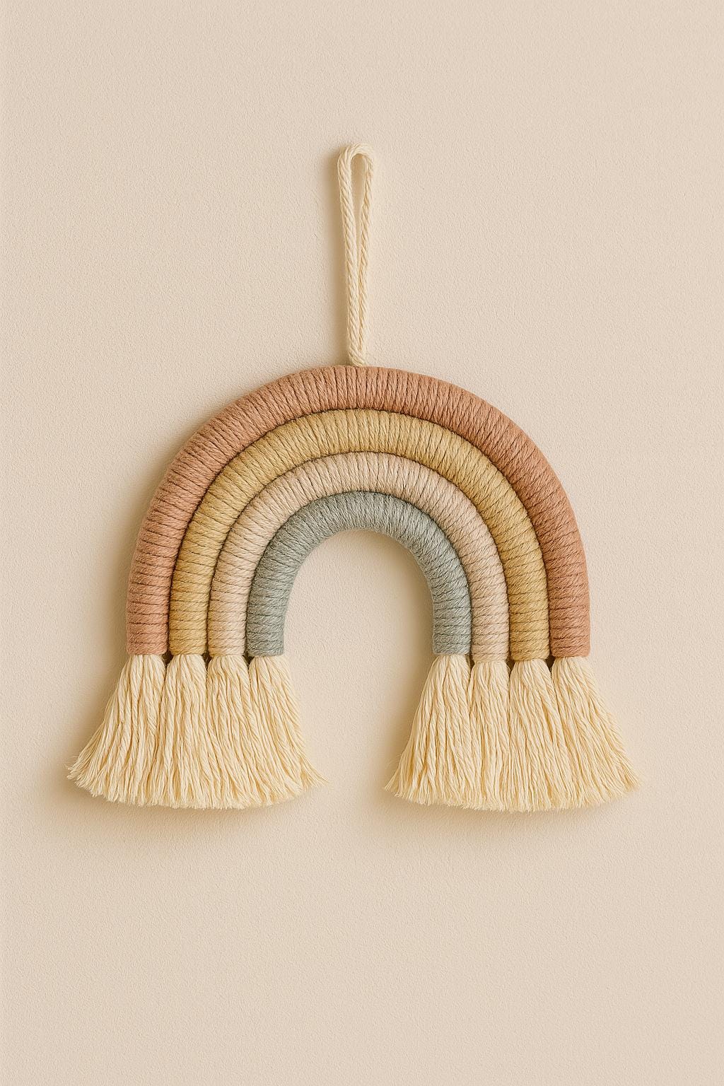 Rainbow Macrame Wall Hanging – Boho Nursery Decor for Baby & Kids Room – Handmade Gift Idea