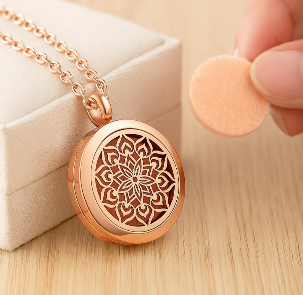 Essential Oil Diffuser Necklace - Tree of Life Aromatherapy Locket | Stainless Steel Scent Jewelry - Papicha H