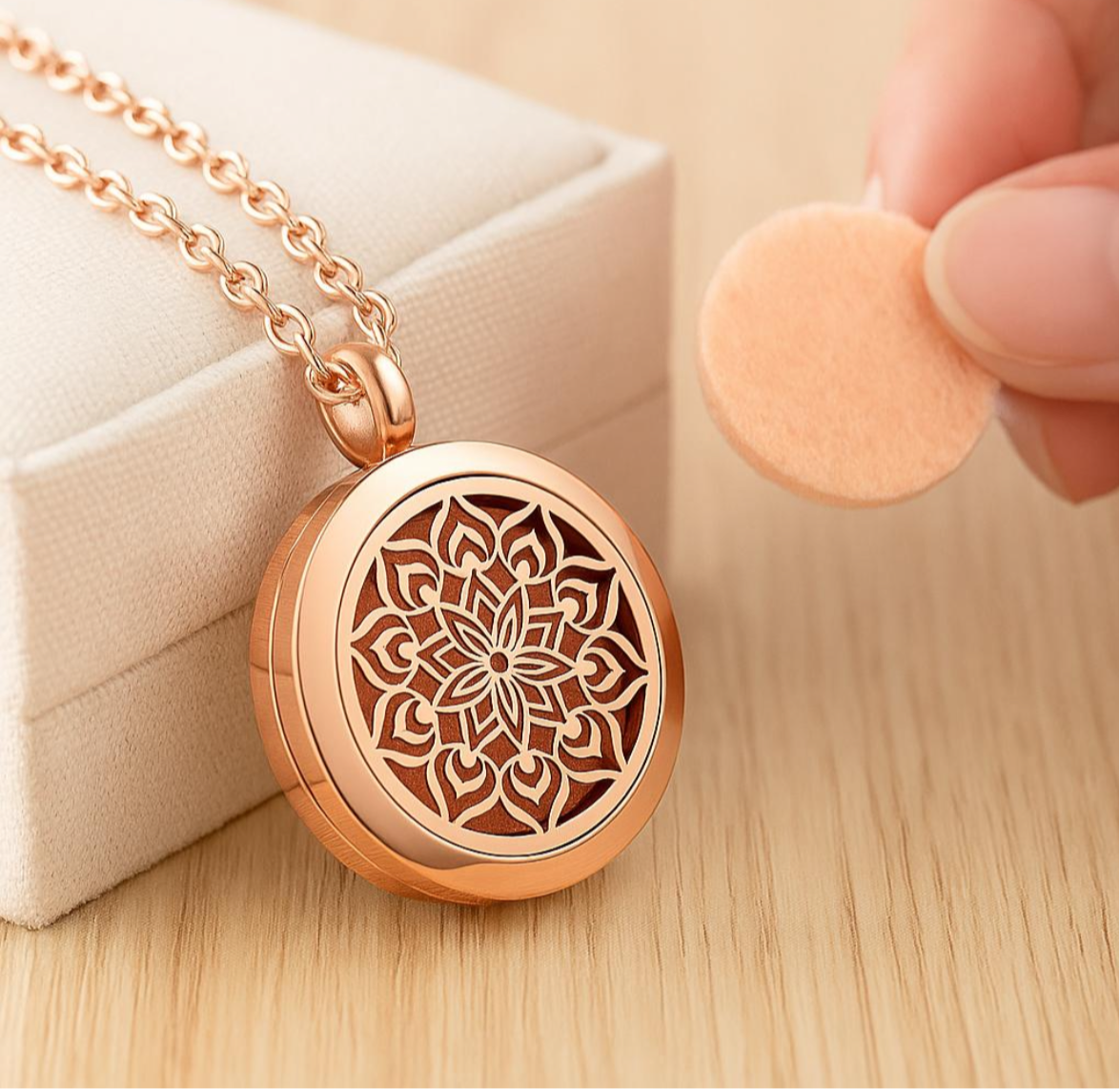 Essential Oil Diffuser Necklace - Tree of Life Aromatherapy Locket | Stainless Steel Scent Jewelry - Papicha H