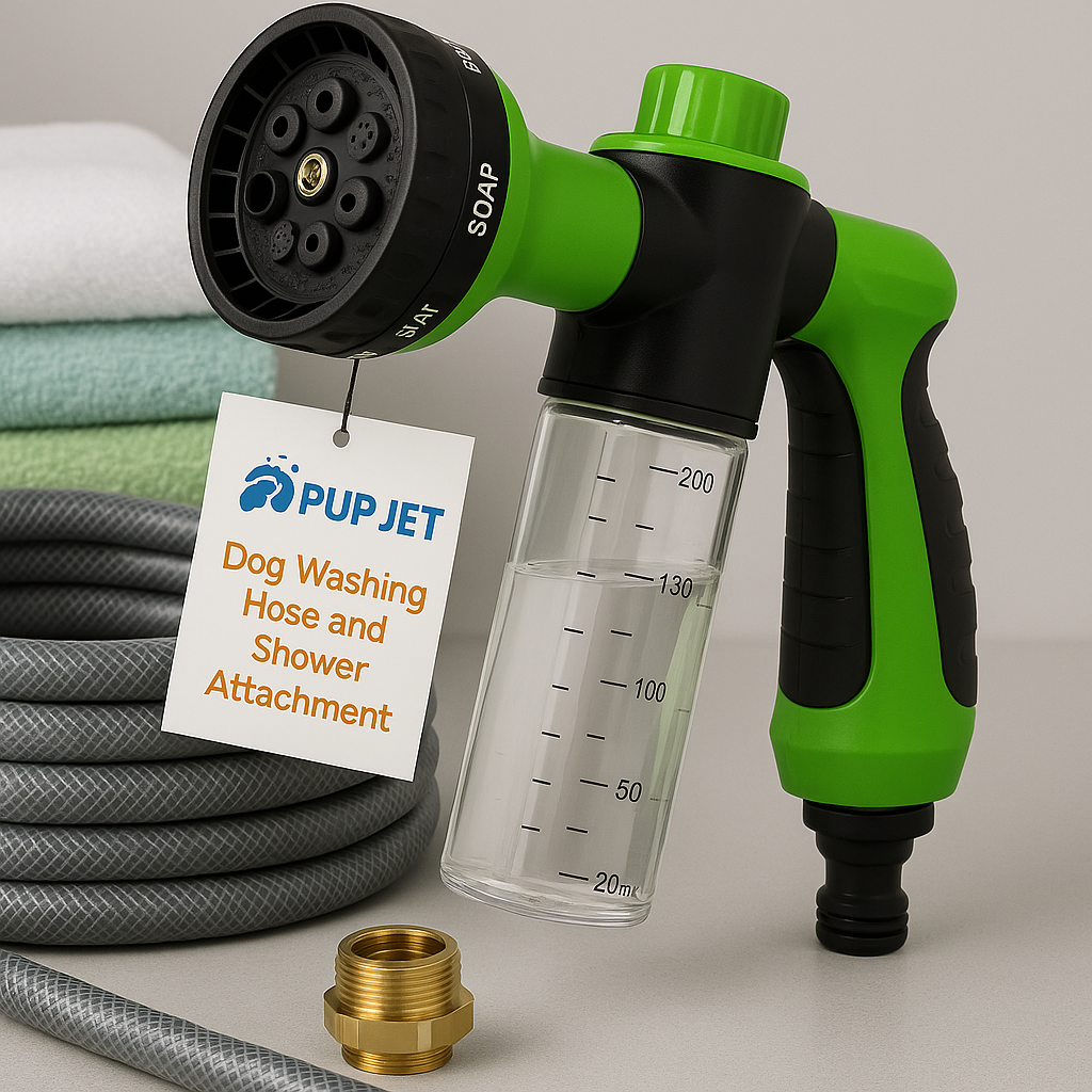 Pistolet Lavage Chien 8 Modes - Jet Réglable avec Réservoir Shampoing