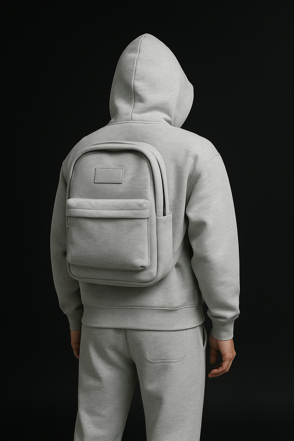 Hoodie with Integrated Backpack - Black Gray Oversized Streetwear | 2-in-1 Innovation Hoodie - Papicha H