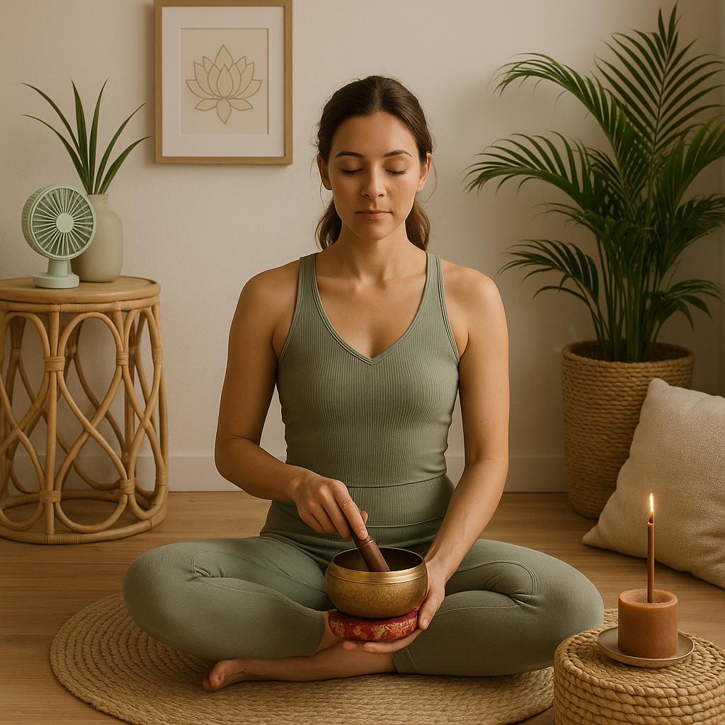 Bol chantant en bronze doré et cuivre – Bol sonore tibétain artisanal avec coussin, guérison des chakras, méditation zen 