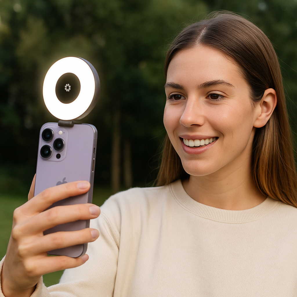 Magnetic Selfie Light 180° - Luxury Edition | MagSafe/Clip 3 Colors & Adjustable Brightness - Papicha H