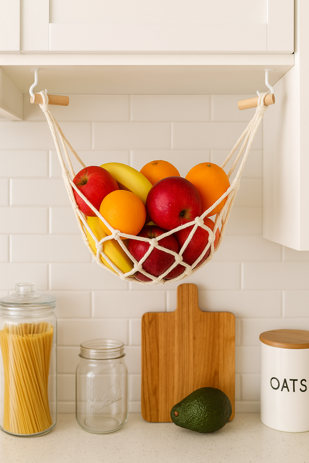 PANIER FRUITS SUSPENDU | Macramé Cuisine Boho | Corbeille de Fruits PAPICHA H 