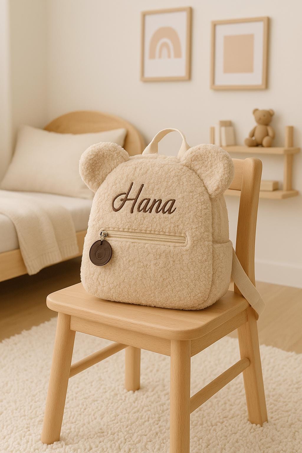 Personalized Teddy Bear Backpack with Name – Soft Plush Kids Bag | Custom Preschool Gift for Baby, Toddler, Daycare, Nursery