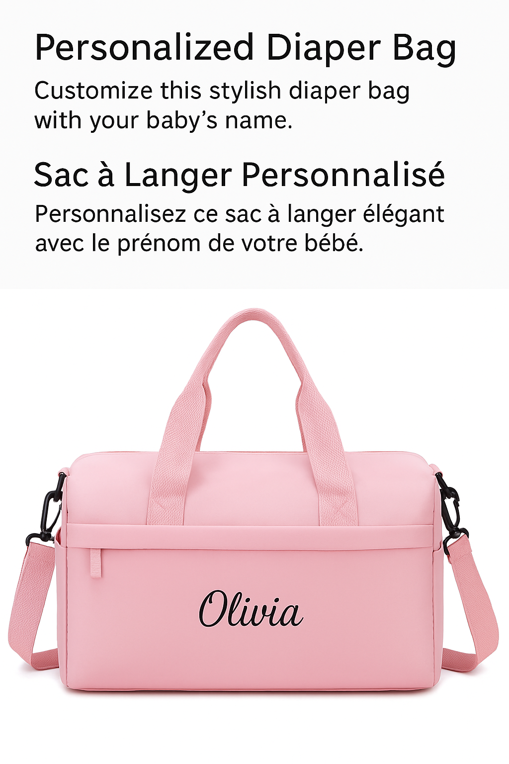 SAC À LANGER PERSONNALISABLE Design Élégant | PAPICHA H Diaper Bag
