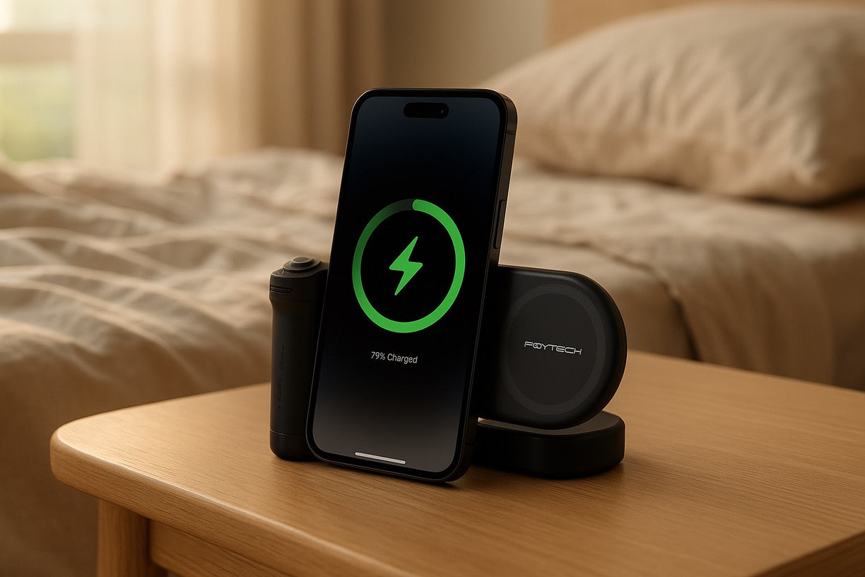 MagSafe Battery Grip 3-in-1 avec Support et Télécommande - Charge Sans Fil 