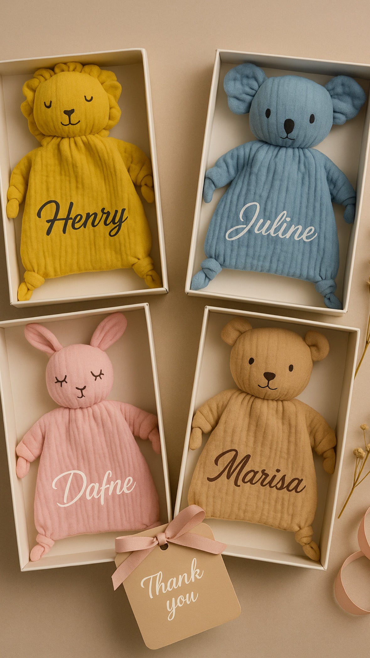 COUVERTURE BÉBÉ PERSONNALISÉE | Mousseline Animal | PAPICHA H Custom Baby