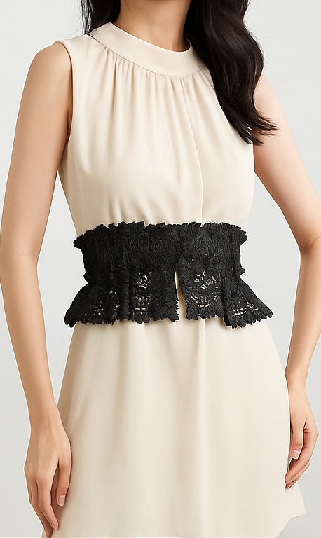 Double Buckle Corset Belt - Adjustable Faux Leather Waist Cincher | Wide Fashion Belt - Papicha H
