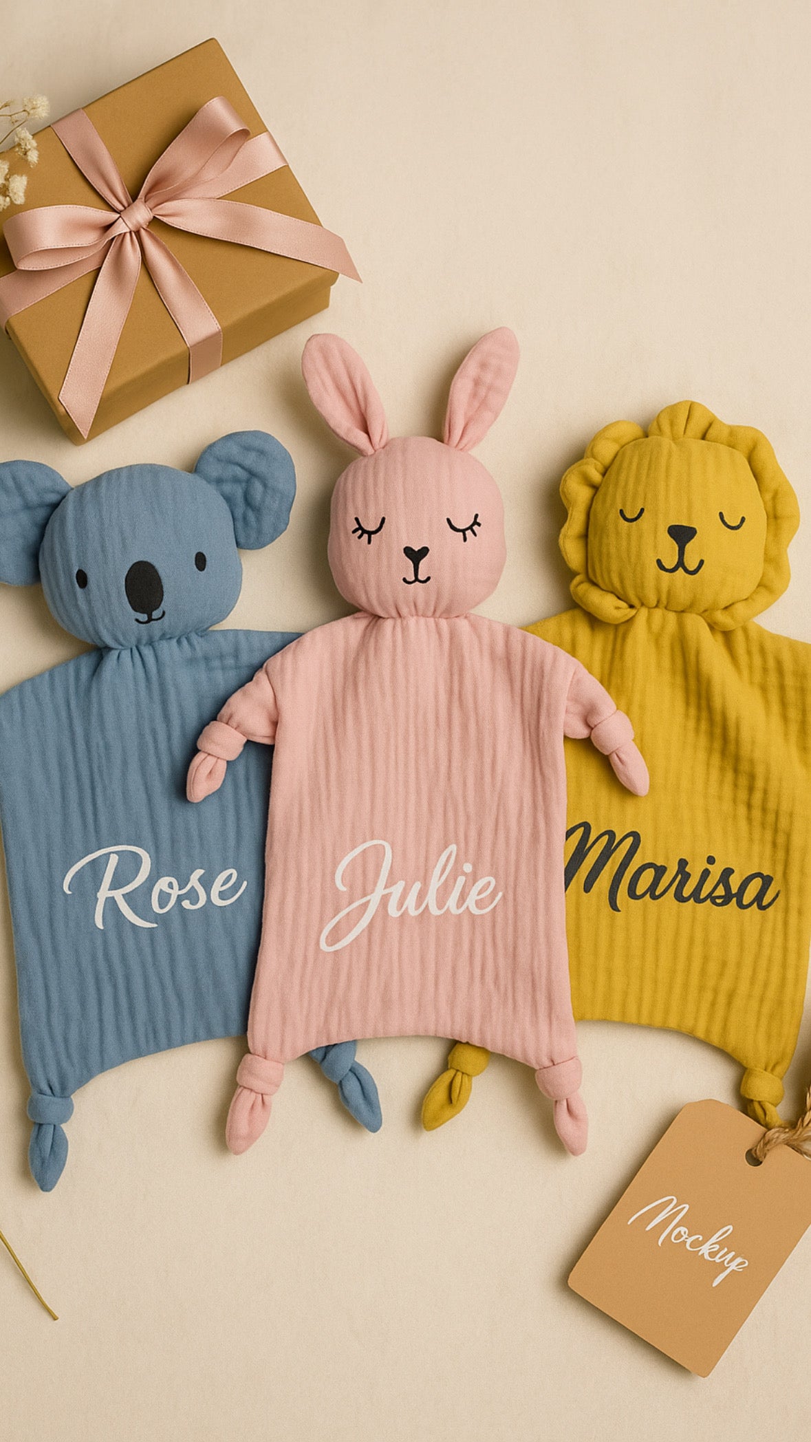 COUVERTURE BÉBÉ PERSONNALISÉE | Mousseline Animal | PAPICHA H Custom Baby