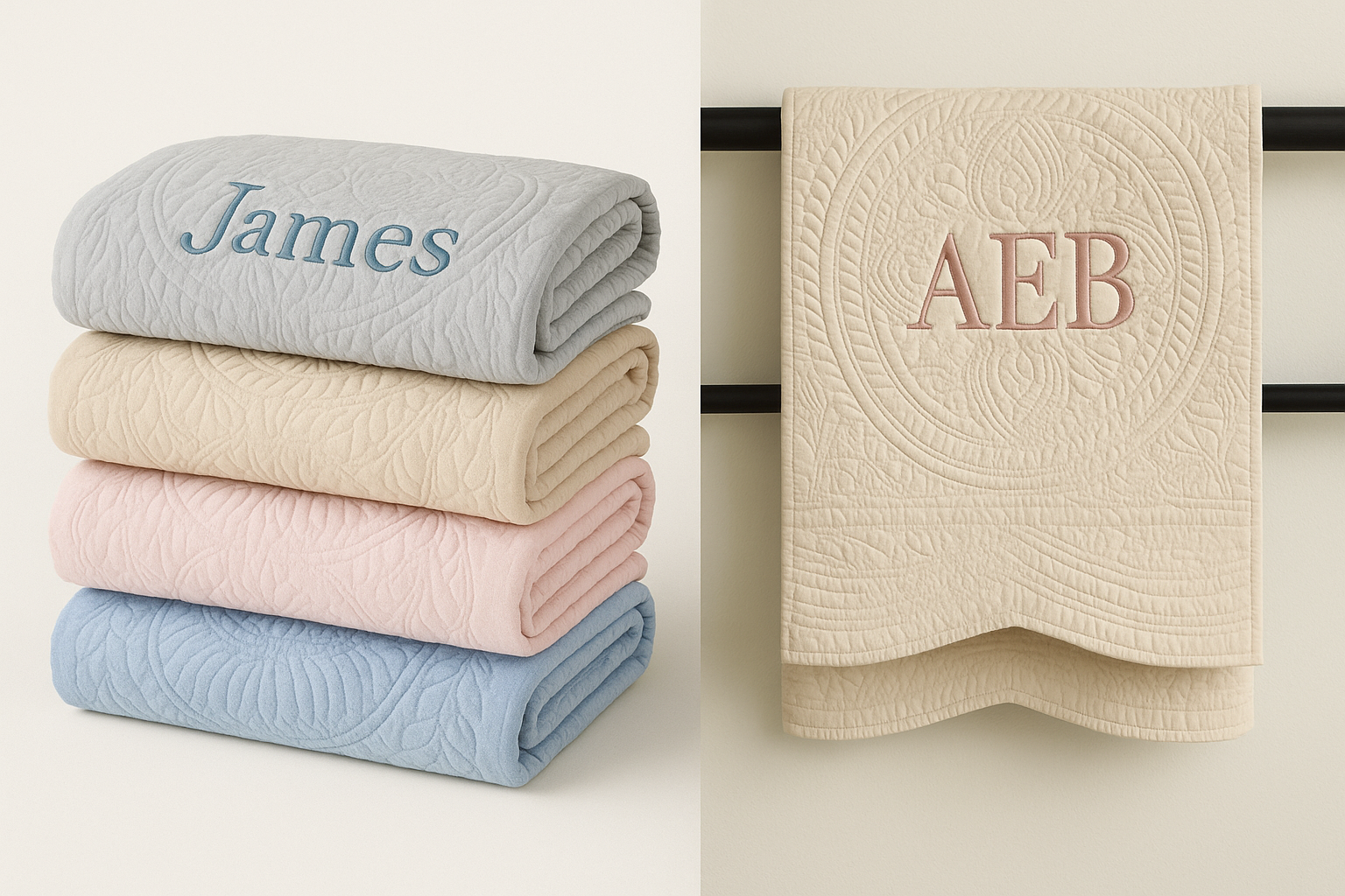 COUVERTURE BÉBÉ PERSONNALISÉE| Broderie Prénom | Baby Quilt PAPICHA H