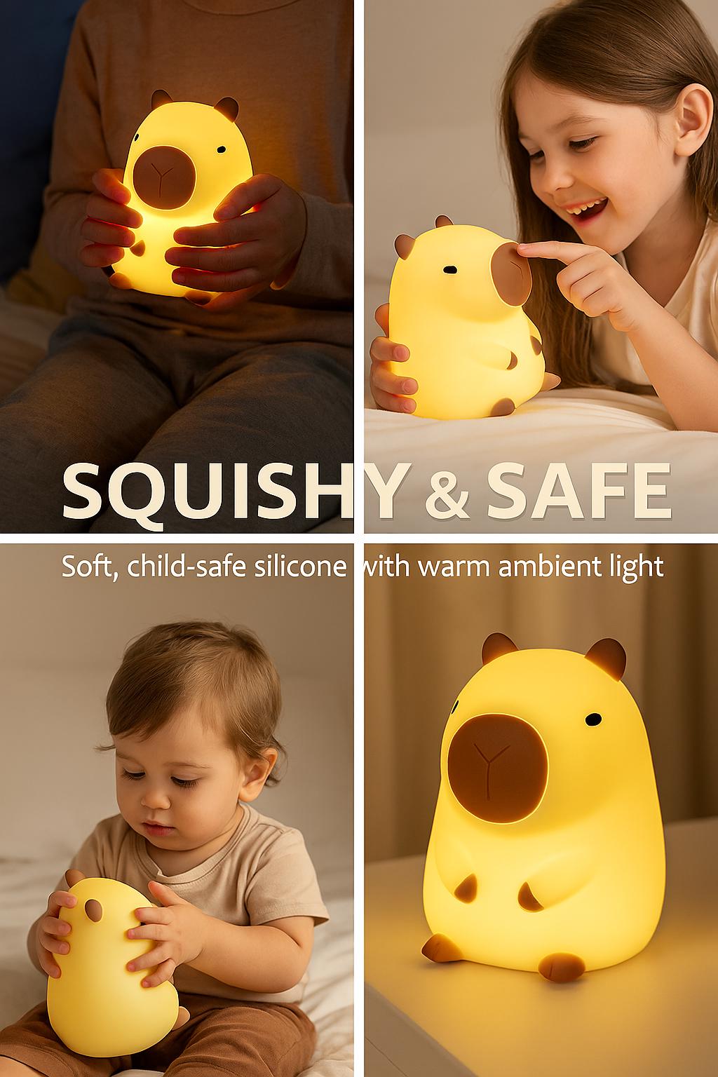 Veilleuse LED Capybara Tactile | Veilleuse LED Capybara - Lampe tactile spongieuse 