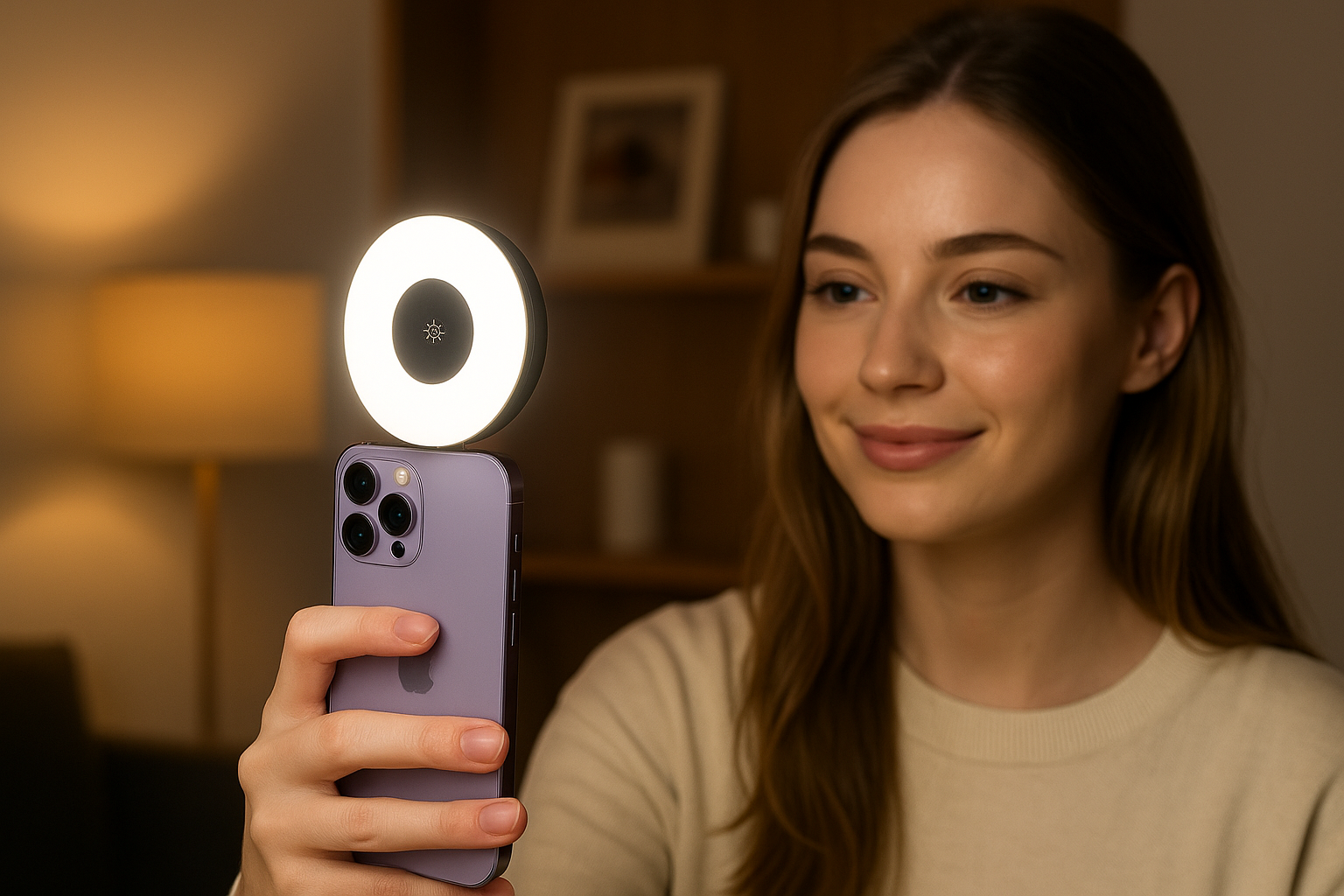 Magnetic Selfie Light 180° - Luxury Edition | MagSafe/Clip 3 Colors & Adjustable Brightness - Papicha H