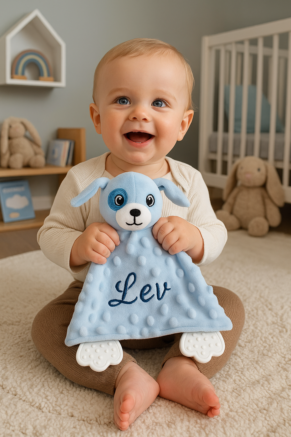 DOUDOU PERSONNALISÉ | Prénom Brodé Ultra Doux | Personalized Baby Comforter