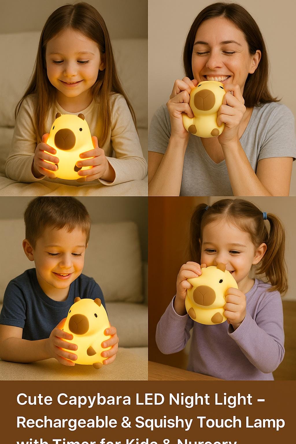 Veilleuse LED Capybara Tactile | Veilleuse LED Capybara - Lampe tactile spongieuse 