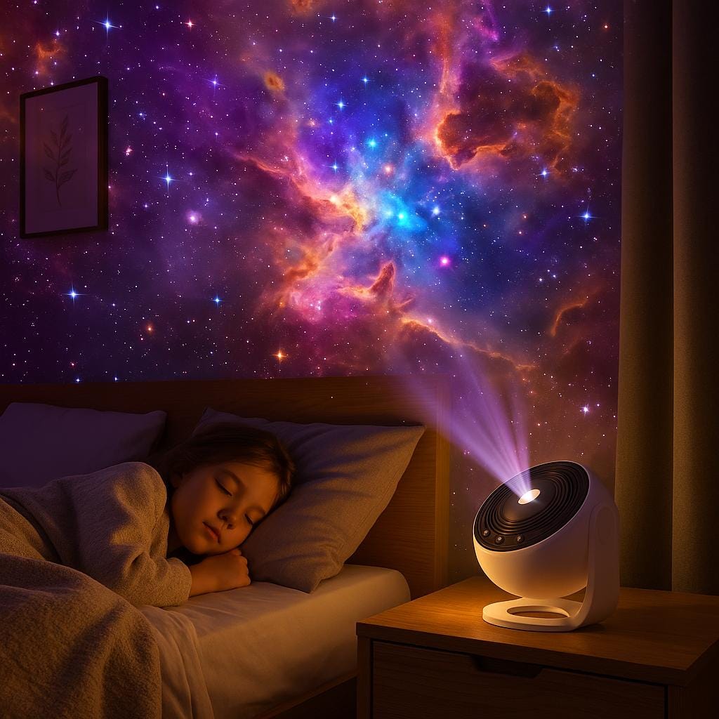12-in-1 Galaxy Projector with Starry Sky Discs – Rotating Planetarium Night Light