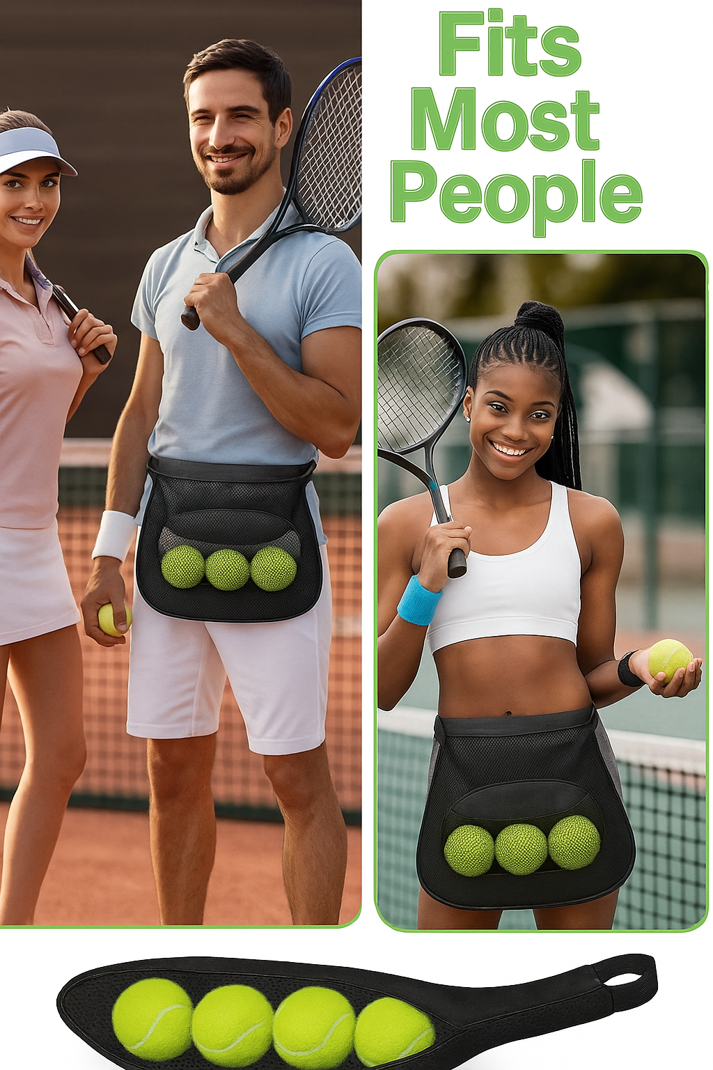 Professional Pickleball Ball Holder Waist Bag - Sports Storage Belt | Pickle Bow Pro - Papicha H