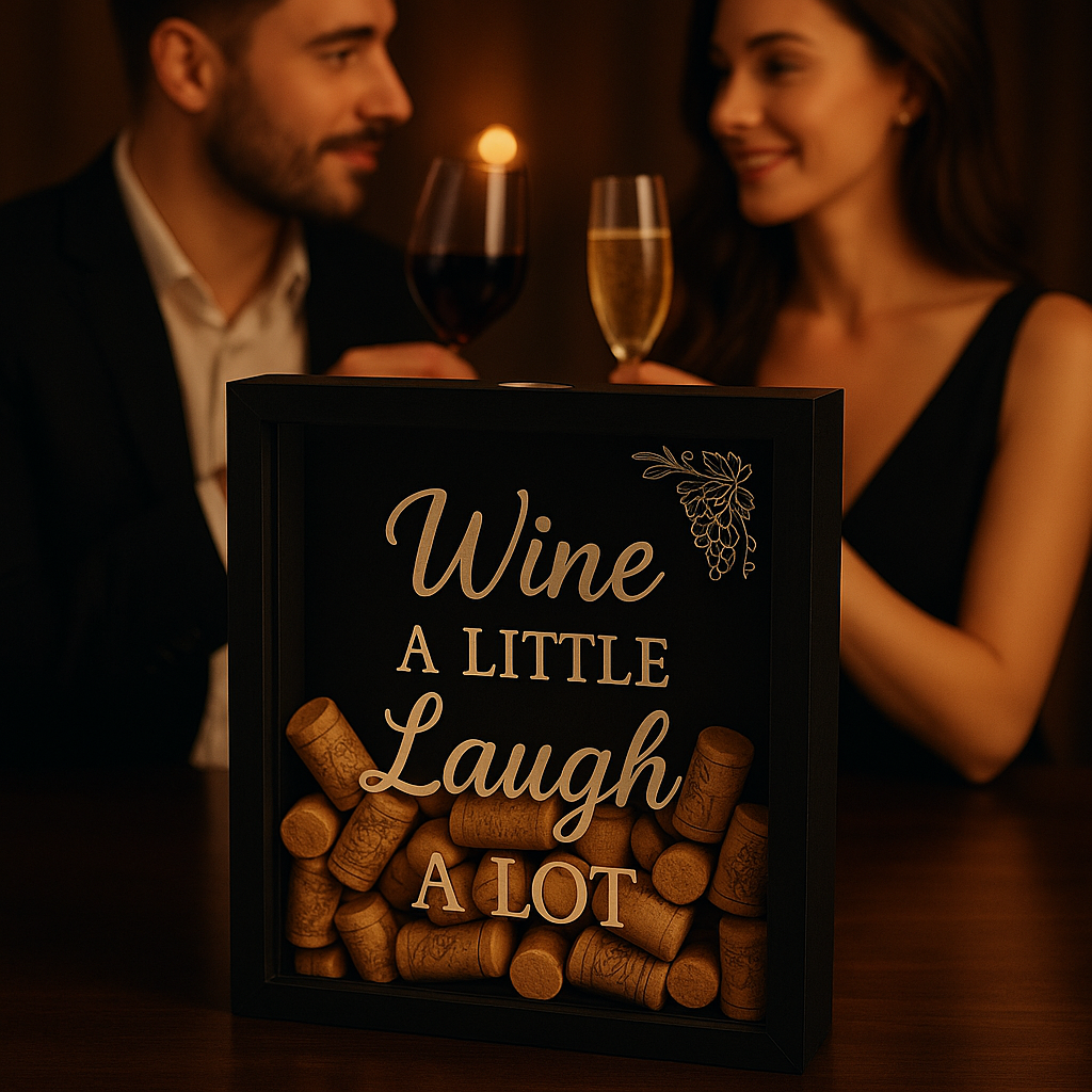 BOÎTE BOUCHONS VIN PERSONNALISÉE   | Gravure Noms Date | Wine Cork Box PAPICHA H