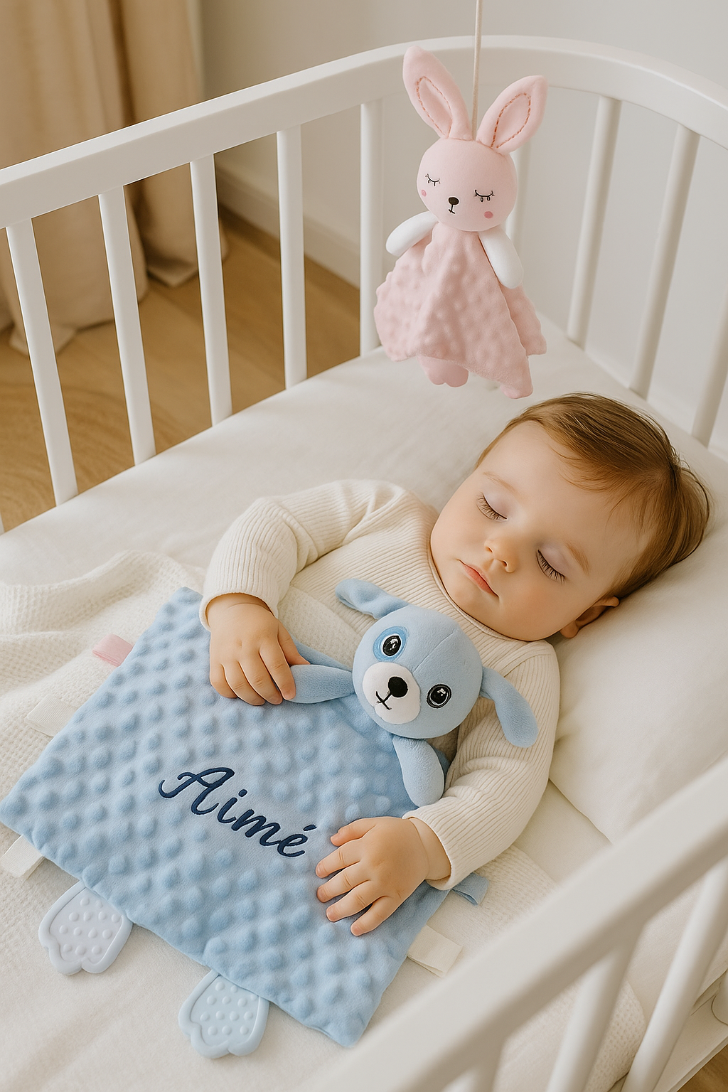 DOUDOU PERSONNALISÉ | Prénom Brodé Ultra Doux | Personalized Baby Comforter