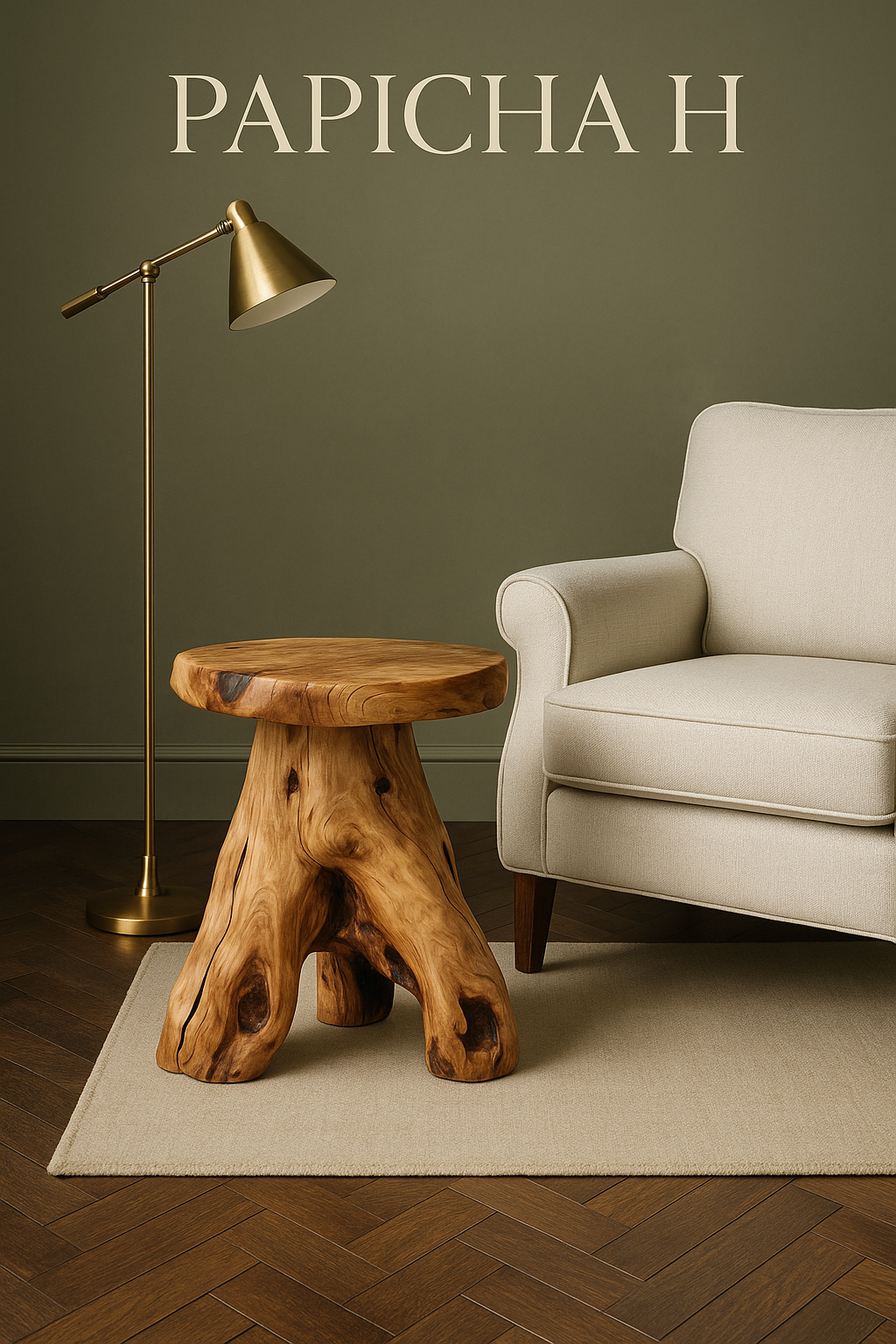 Wood Stool, Rustic Organic Side Table, Handmade Natural Solid Wood Support, Meditation Seat
