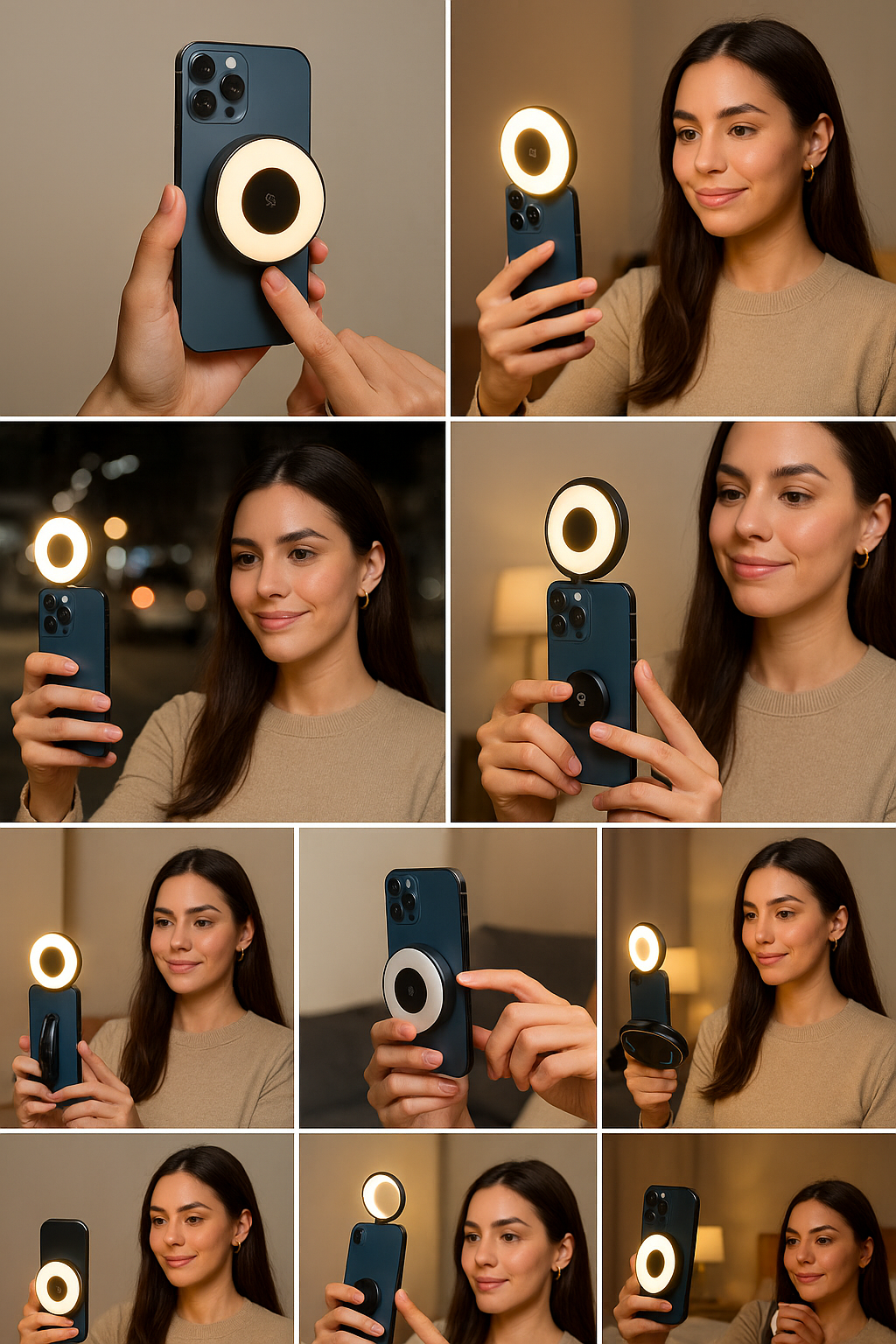 Magnetic Selfie Light 180° - Luxury Edition | MagSafe/Clip 3 Colors & Adjustable Brightness - Papicha H