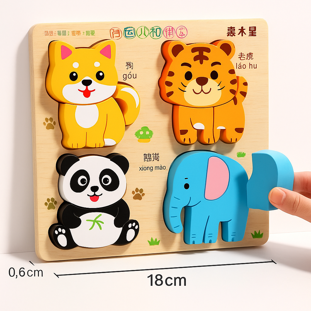 PUZZLE ANIMAUX BOIS   | Motricité Fine | Animal Puzzle PAPICHA H