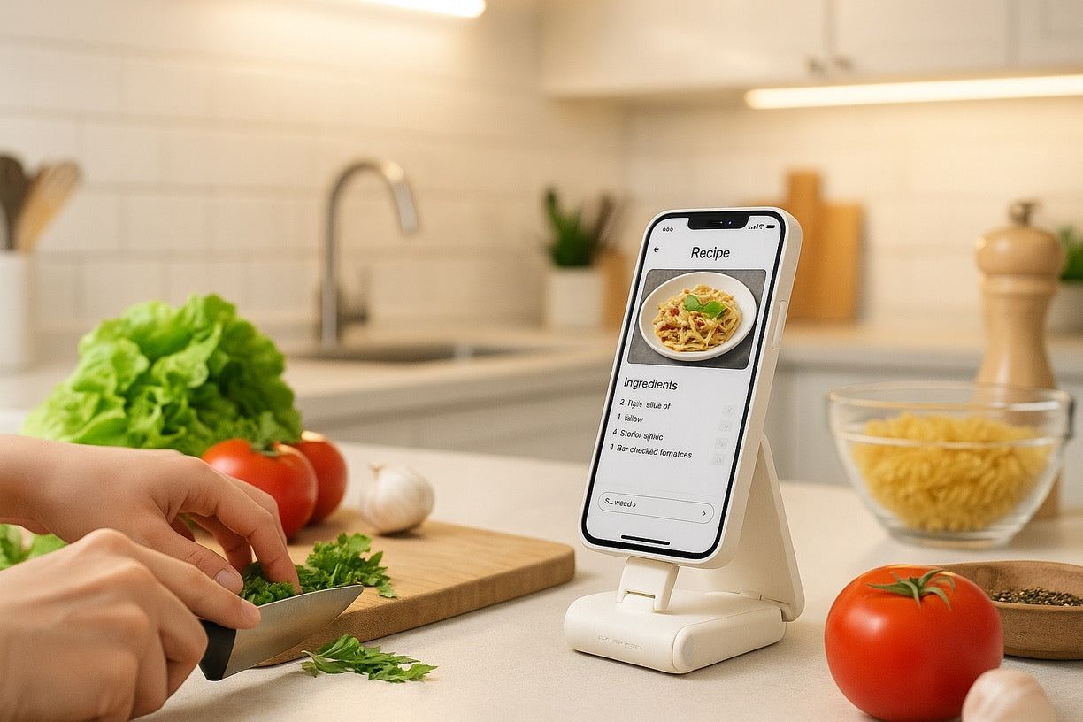 MagSafe Battery Grip 3-in-1 with Stand & Remote - Wireless Charging & Pro Stability - Papicha H
