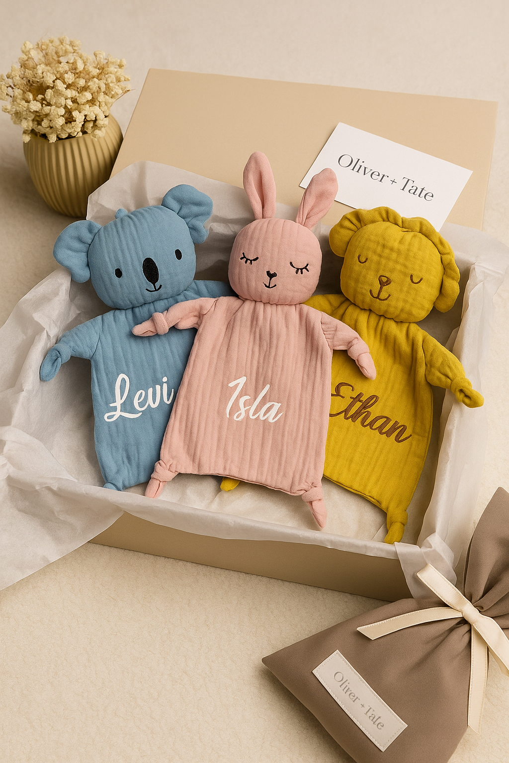 COUVERTURE BÉBÉ PERSONNALISÉE | Mousseline Animal | PAPICHA H Custom Baby