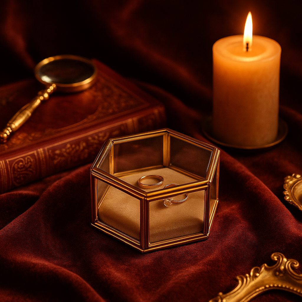 Personalized Gold Glass Jewelry Box – Engraved Name or Message – Elegant Gift for Her