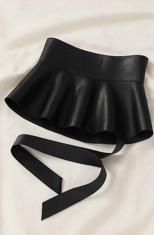 Double Buckle Corset Belt - Adjustable Faux Leather Waist Cincher | Wide Fashion Belt - Papicha H