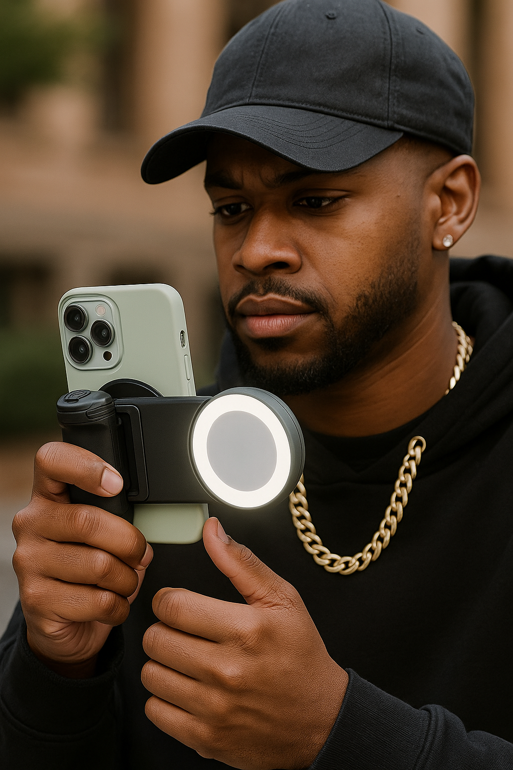 MagSafe Battery Grip 3-in-1 with Stand & Remote - Wireless Charging & Pro Stability - Papicha H